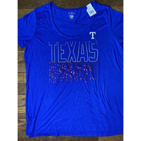 G-III Tops - Texas Rangers Womens Large G-III 4Her Scoop Neck Graphic Tee NWT MLB